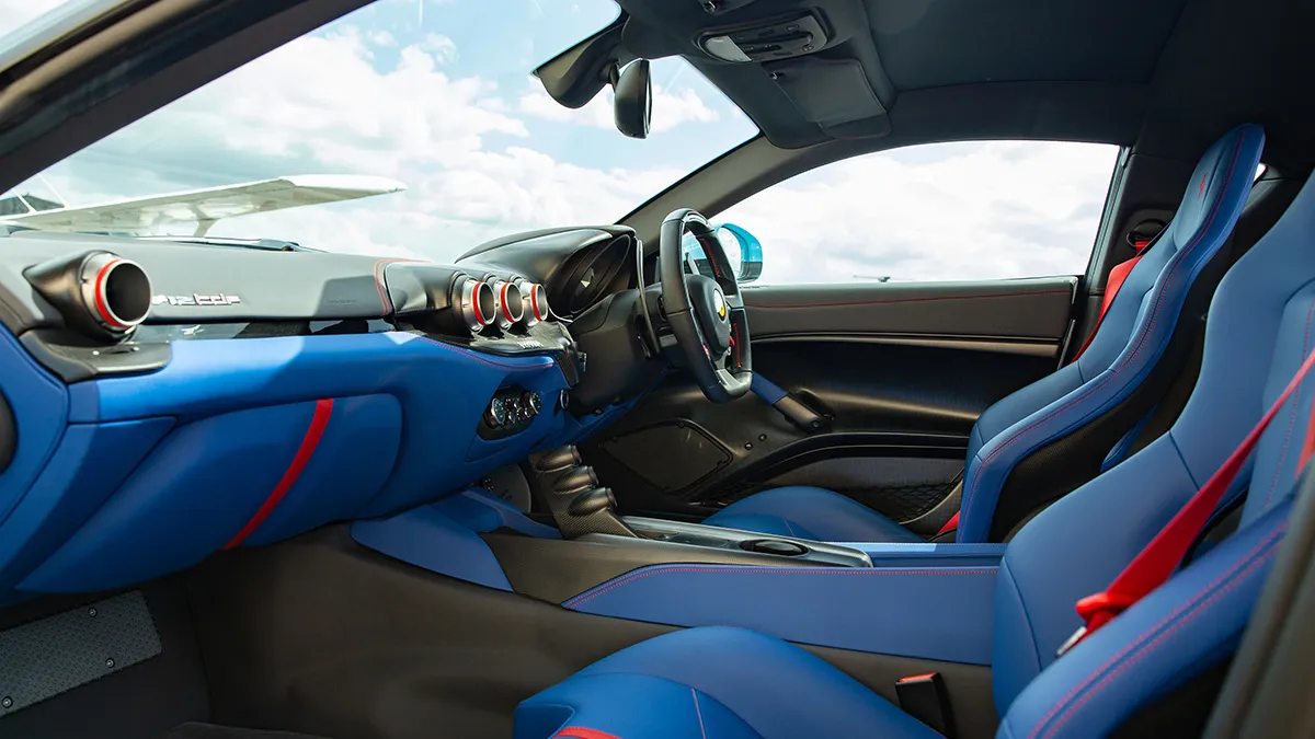 blue interior of a collectible car