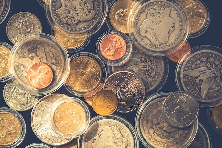 coins background landing page